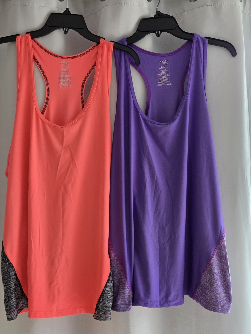 Lot of 2 Danskin Now Dri-More Active Workout Tank Tops - Size XXL (20) Coral & P